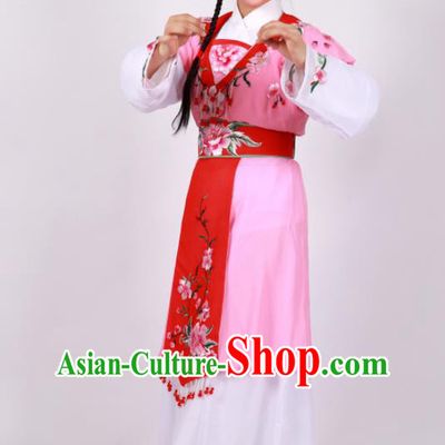 Chinese Beijing Opera Xiaodan Pink Dress Outfits Ancient Maid Lady Garment Costumes Traditional Huangmei Opera Servant Girl Clothing