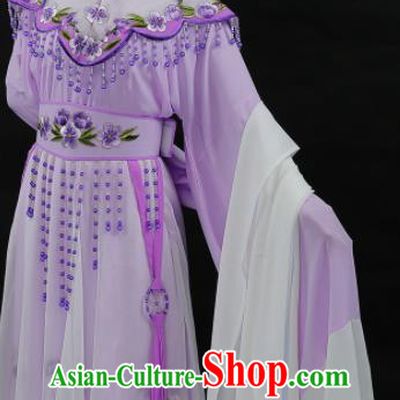 Chinese Ancient Fairy Purple Dress Outfits Traditional Shaoxing Opera Diva Clothing Beijing Opera Hua Tan Lin Daiyu Garment Costumes