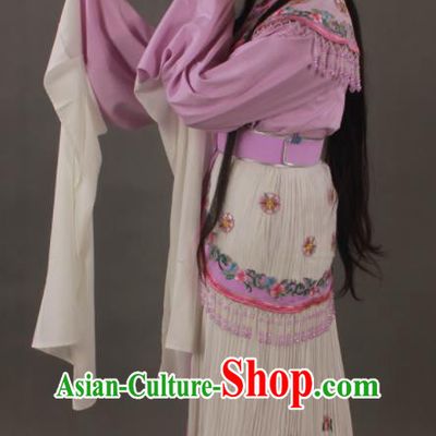 Chinese Beijing Opera Diva Garment Costumes Ancient Court Woman Violet Dress Outfits Traditional Shaoxing Opera Nobility Lady Clothing