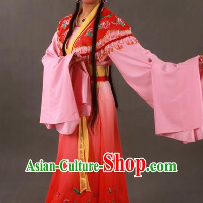 Chinese Ancient Fairy Embroidered Butterfly Red Dress Outfits Traditional Shaoxing Opera Diva Clothing Beijing Opera Hua Tan Garment Costumes