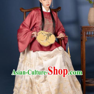 China Ancient Garment Costumes Traditional Court Lady Hanfu Dress Ming Dynasty Nobility Woman Historical Clothing Complete Set