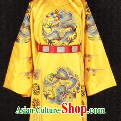 China Traditional Embroidered Yellow Imperial Robe Clothing Ming Dynasty Emperor Golden Uniforms Ancient Royal Lord Garment Costumes and Hat