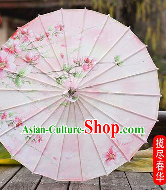 Chinese Handmade Silk Umbrella Traditional Hanfu Prop Painting Peach Blossom Umbrella Classical Dance Umbrellas Chinese Handmade Silk Umbrella Traditional Hanfu Prop Painting Peach Blossom Umbrella Classical Dance Umbrellas