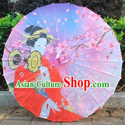 Japanese Traditional Festival Umbrellas Beautiful Women Umbrella Classical Umbrella Geisha Printing Silk Umbrella