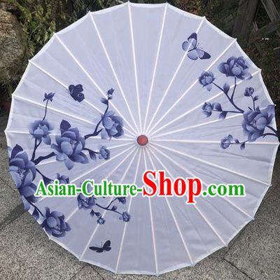 Chinese Women Group Dance Umbrella Classical Dance Umbrella Traditional Hanfu Umbrella Handmade Painting Gardenia Silk Umbrellas