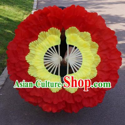 Chinese Folk Dance Fan Yangko Dance Silk Fan Opening Dance Fan Peony Dance Fans