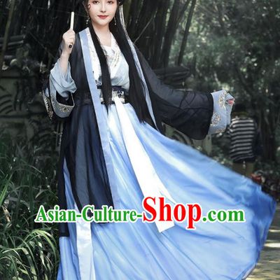 China Song Dynasty Young Lady Clothing Traditional Hanfu Dress Ancient Country Woman Garment Costumes Complete Set
