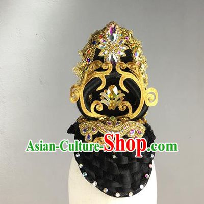 Chinese Classical Dance Hair Accessories Thousands Hands Guanyin Dance Hairpieces Women Stage Performance Headdress