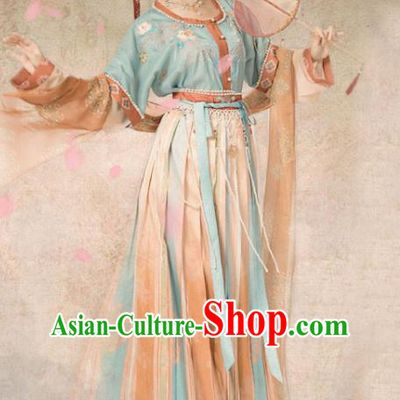 China Traditional Tang Dynasty Historical Clothing Ancient Palace Lady Garment Costumes Flying Apsaras Goddess Hanfu Dresses