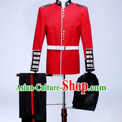 Custom Annual Meeting Performance Suits Western Soldier Jacket European Drum Corps Garment Costume England Royal Guard Clothing
