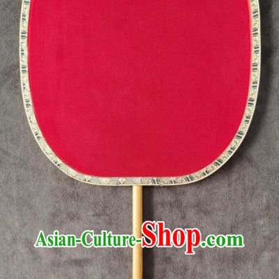 China Bride Fan Classical Palace Fan Handmade Red Silk Fan Traditional Wedding Fan