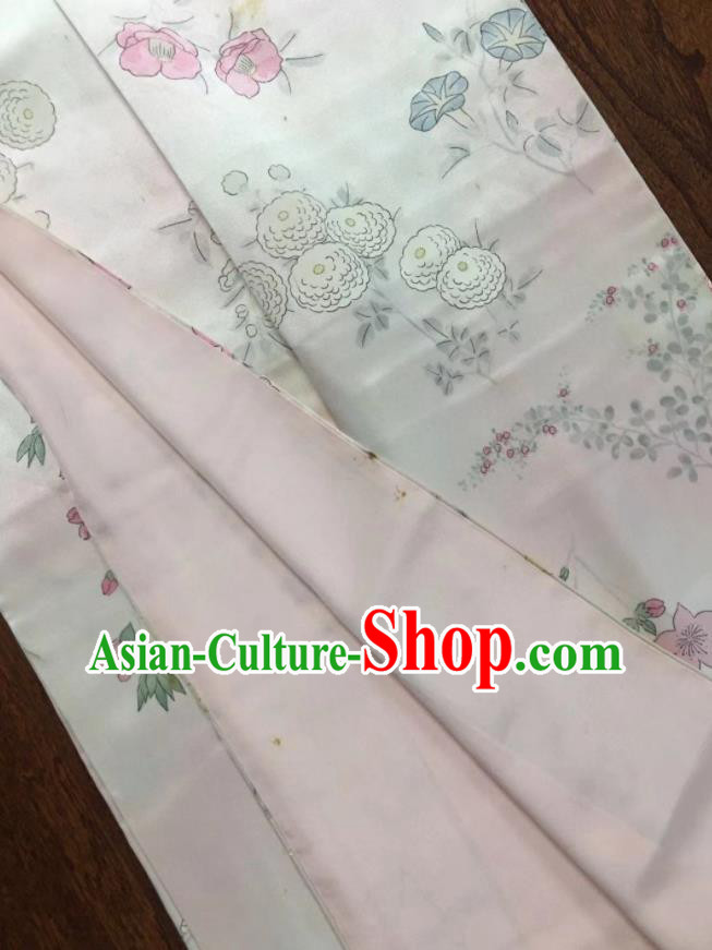 Japan Young Woman Garment Costume Traditional Silk Yukata Dress Classical Flowers Pattern Kimono Clothing Japan Young Woman Garment Costume Traditional Silk Yukata Dress Classical Flowers Pattern Kimono Clothing