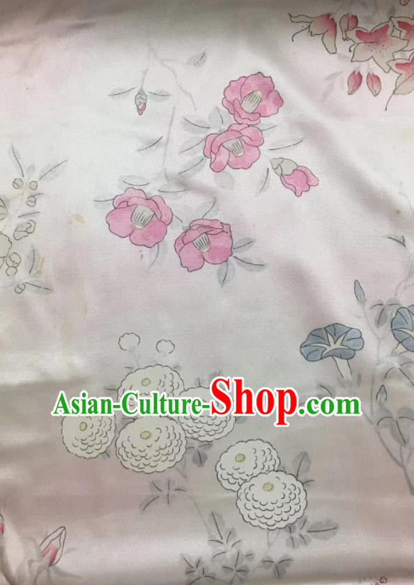 Japan Young Woman Garment Costume Traditional Silk Yukata Dress Classical Flowers Pattern Kimono Clothing Japan Young Woman Garment Costume Traditional Silk Yukata Dress Classical Flowers Pattern Kimono Clothing