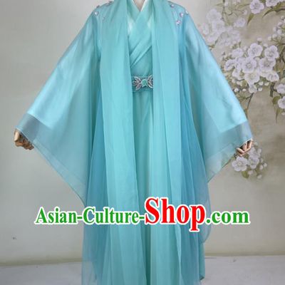Chinese Jin Dynasty Young Beauty Blue Dress Outfits Traditional Drama Love Better Than Immortality Chun Hua Garment Costumes Ancient Swordswoman Clothing