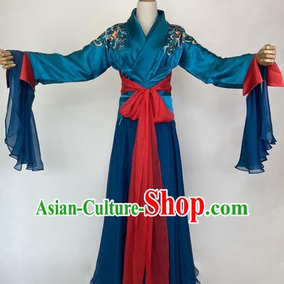Chinese Song Dynasty Swordswoman Blue Dress Outfits Traditional Film Soul Snatcher Ying Lian Garment Costumes Ancient Fairy Clothing