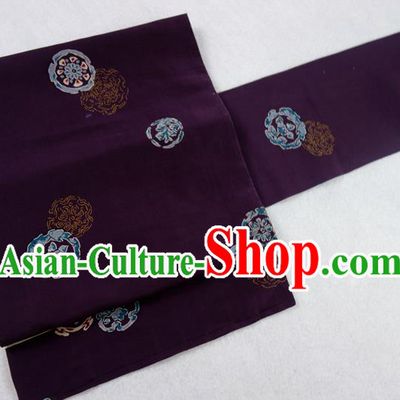 Japanese Kimono Dress Nagoya Corset Accessories Traditional Yukata Robe Purple Belt Classical Pattern Wafuku Waistband
