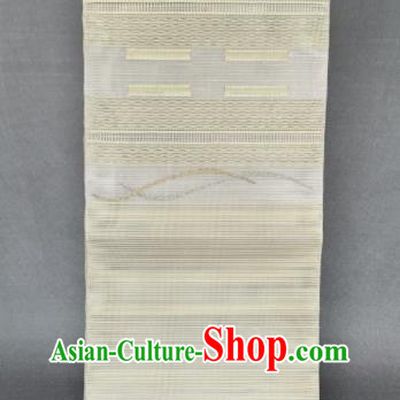 Japanese Summer Kimono Dress Corset Accessories Traditional Yukata Robe Beige Brocade Belt Classical Flow Pattern Wafuku Waistband