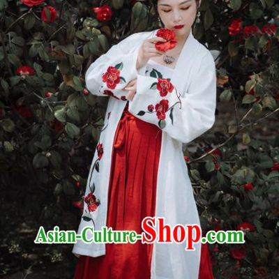 China Song Dynasty Young Woman Hanfu Dress Attires Ancient Beauty Garment Costumes Traditional Civilian Female Historical Clothing