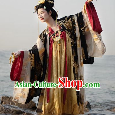 China Ancient Empress Garment Costumes Traditional Palace Beauty Historical Clothing Tang Dynasty Imperial Consort Hanfu Dress Apparels