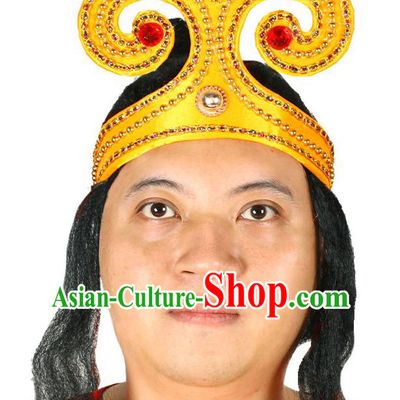 Chinese Beijing Opera Warrior Headdress Handmade Opera Lu Zhishen Hair Clasp Headwear Peking Opera Hero Hair Accessories