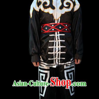 China Cosplay Song Dynasty Water Margin Hero Costumes Beijing Opera Swordsman Clothing Traditional Peking Opera Wusheng Black Outfits