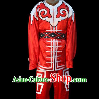 China Traditional Peking Opera Wusheng Red Outfits Cosplay Song Dynasty Water Margin Hero Costumes Beijing Opera Swordsman Clothing