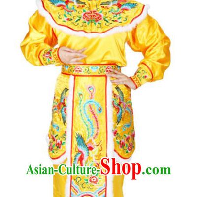 Chinese Beijing Opera Swordswoman Garment Costumes Peking Opera Female General Yellow Uniforms Traditional Opera Hua Mulan Clothing
