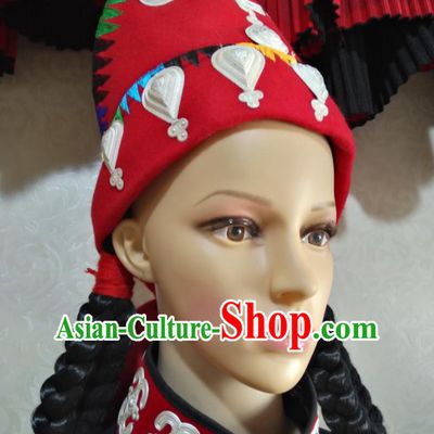 China Liangshan Ethnic Group Performance Silver Headdress Yi Nationality Female Headwear Handmade Minority Folk Dance Hat