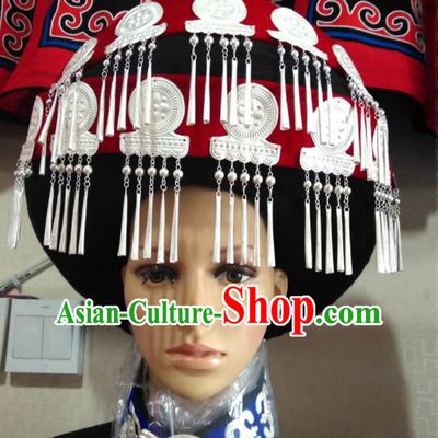 China Liangshan Ethnic Group Performance Headdress Yi Nationality Bamboo Headwear Handmade Minority Circular Hat