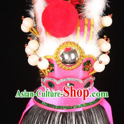 Chinese Beijing Opera Niche Hair Accessories Ancient Prince Pink Hairdo Crown Handmade Chaozhou Opera Noble Childe Jia Baoyu Headpieces