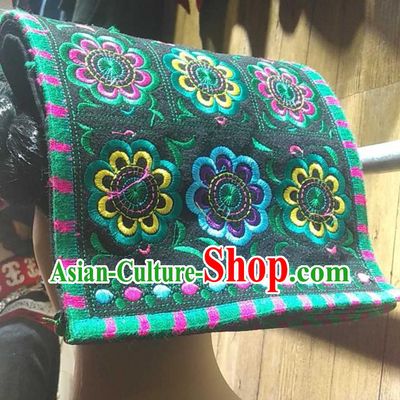 China Handmade Tile Hat Yi Minority Woman Folk Dance Headdress Liangshan Ethnic Group Festival Braid Hairpieces