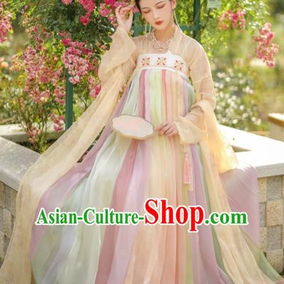 China Ancient Princess Hanfu Dress Tang Dynasty Young Beauty Clothing Traditional Historical Garment Costumes