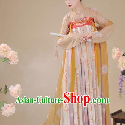 China Traditional Hanfu Garment Costumes  Ancient Princess Hanfu Dress Tang Dynasty Palace Beauty Clothing