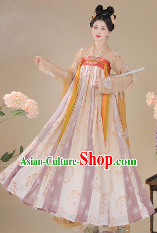 China Traditional Hanfu Garment Costumes  Ancient Princess Hanfu Dress Tang Dynasty Palace Beauty Clothing