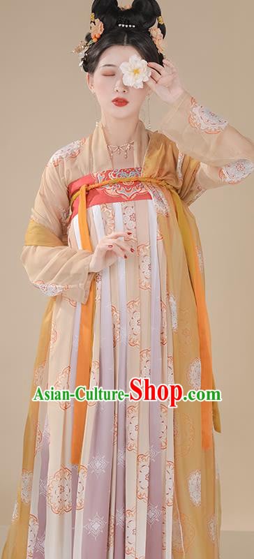 China Traditional Hanfu Garment Costumes  Ancient Princess Hanfu Dress Tang Dynasty Palace Beauty Clothing