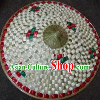 China Handmade Minority Bamboo Hat Yunnan Ethnic Group Folk Dance Headwear Dai Nationality Performance Pineapple Headdress