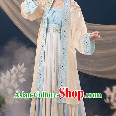 China Traditional Garment Costumes Ancient Young Lady Hanfu Dress Song Dynasty Female Historical Clothing