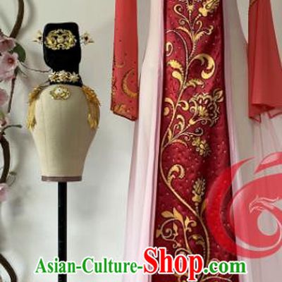 Chinese Woman Hanfu Dance Clothing Classical Dance Garment Costumes Beauty Stage Performance Red Dress Outfits
