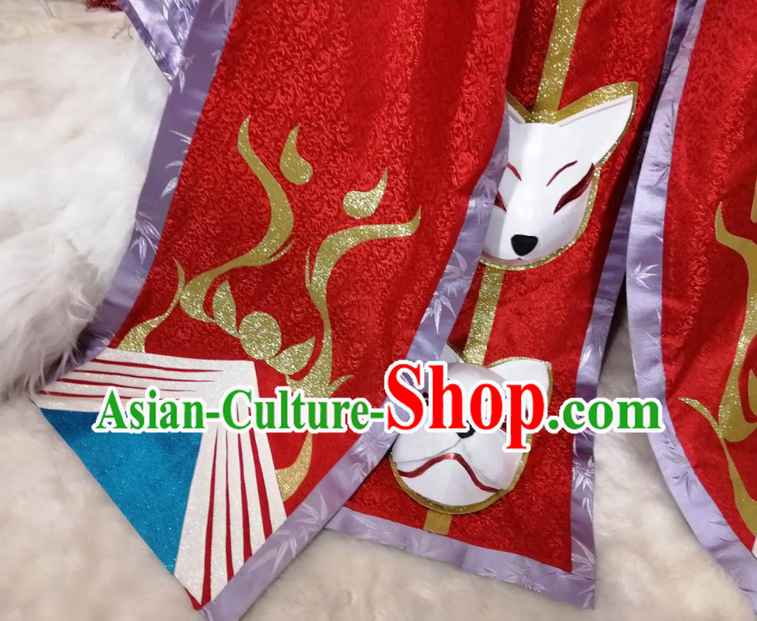 Custom Cosplay Onmyoji Red Dress Halloween Garment Costume Japanese King Kimono Clothing Custom Cosplay Onmyoji Red Dress Halloween Garment Costume Japanese King Kimono Clothing