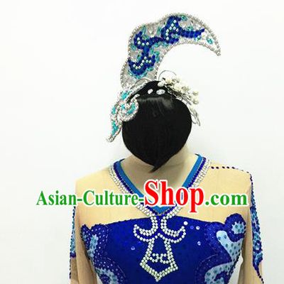 Top China Stage Performance Hair Accessories Classical Dance Hair Crown Woman Solo Dance Headpiece