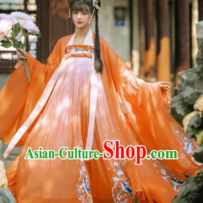 China Tang Dynasty Princess Hanfu Dress Ancient Goddess Garment Costumes Traditional Court Dance Historical Clothing