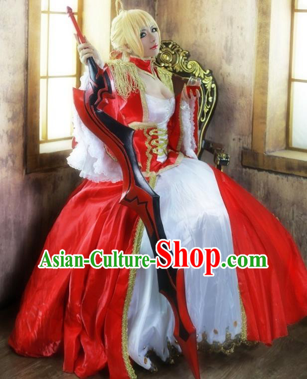 Top Grade European Princess Clothing Cosplay Queen Garment Costume Halloween Party Empress Red Dress Top Grade European Princess Clothing Cosplay Queen Garment Costume Halloween Party Empress Red Dress