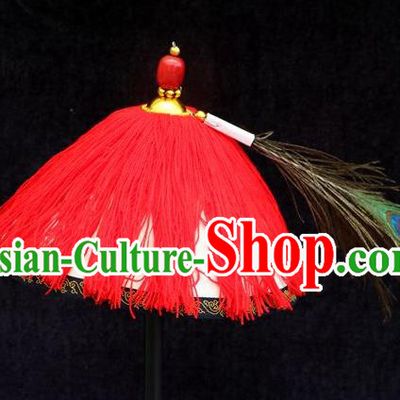 Chinese Qing Dynasty Official Headdress Peking Opera Royal Highness Hat Ancient Manchu Prince Headwear