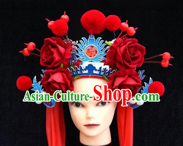 China Opera Actress Dance Hat Beijing Opera Swordswoman Headdress Ancient Female General Helmet China Opera Actress Dance Hat Beijing Opera Swordswoman Headdress Ancient Female General Helmet