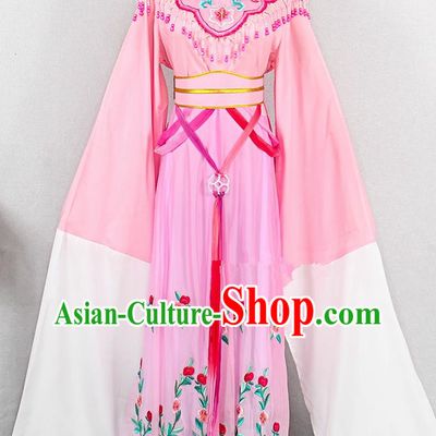 Chinese Traditional Fujian Opera Young Beauty Pink Dress Outfits Peking Opera Hua Tan Clothing Ancient Fairy Princess Garment Costumes