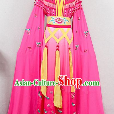 Chinese Peking Opera Princess Clothing Ancient Young Beauty Garment Costumes Traditional Hainan Opera Diva Rosy Dress Outfits