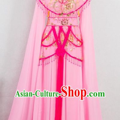 Chinese Traditional Shaoxing Opera Fairy Pink Dress Outfits Peking Opera Young Lady Clothing Ancient Princess Garment Costumes