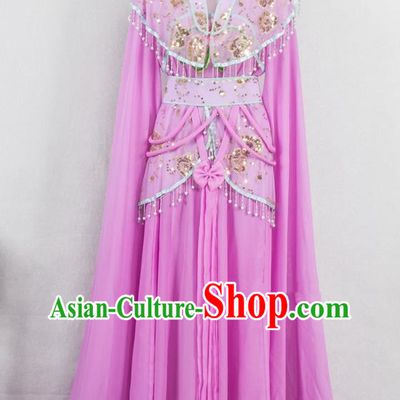 Chinese Ancient Princess Garment Costumes Traditional Shaoxing Opera Fairy Lilac Dress Outfits Peking Opera Young Lady Clothing
