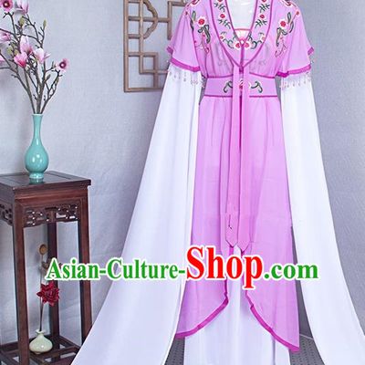 Chinese Beijing Opera Diva Clothing Ancient Fairy Water Sleeve Lilac Dress Outfits Traditional Huangmei Opera Garment Costume