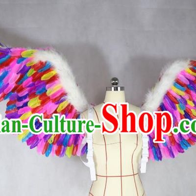 Custom Miami Catwalks Back Decorations Ceremony Performance Accessories Stage Show Colorful Feathers Props Halloween Cosplay Angel Wings